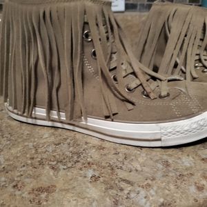 Converse Leather Fringe Shoes